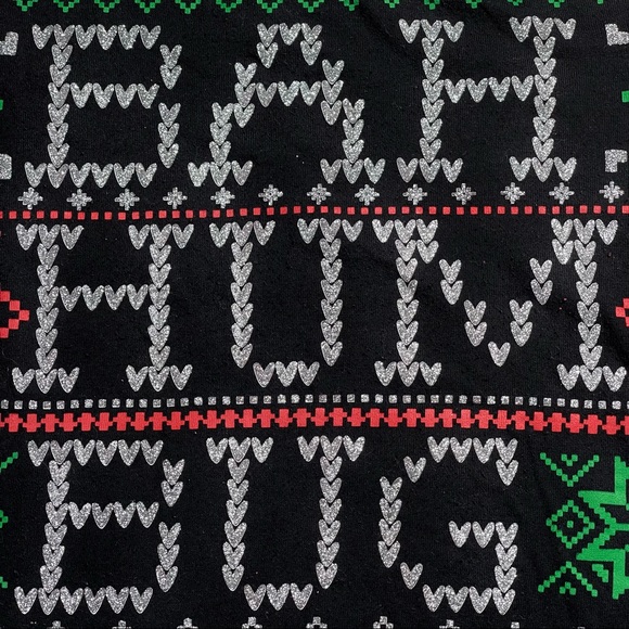 Holiday Time size Medium Christmas sweatshirt black, green, red & glitter GUC - Picture 3 of 9